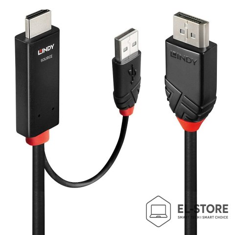 LINDY Lindy 41500 adapter kablowy 3 m HDMI + USB Type-A DisplayPort Czarny