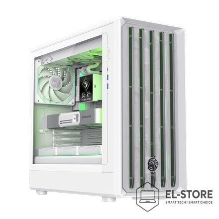 No name GameMax CLAW 460 WH Midi Tower Biały
