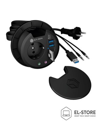 RAIDSONIC ICY BOX IB-HUB1430-CR gniazdko elektryczne Czarny