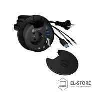 RAIDSONIC ICY BOX IB-HUB1430-CR gniazdko elektryczne Czarny