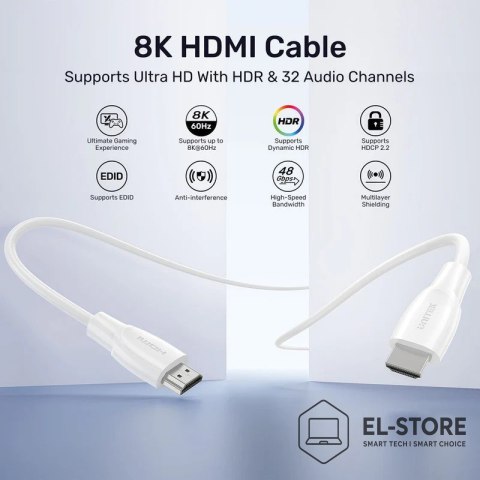 UNITEK UNITEK KABEL HDMI 2.1 8K HDR BIAŁY 1,5M