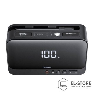 Baseus Baseus Super Energy BS-CH013 4in1 - urządzenie do rozruchu silnika z latarką, powerbankiem 6000mAh, kompresorem (czarny)