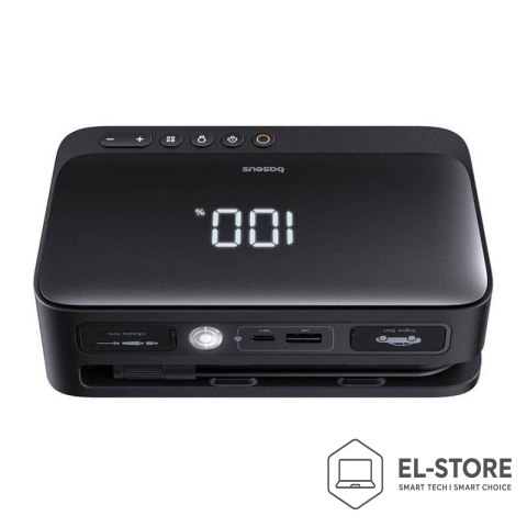 Baseus Baseus Super Energy BS-CH013 4in1 - urządzenie do rozruchu silnika z latarką, powerbankiem 6000mAh, kompresorem (czarny)