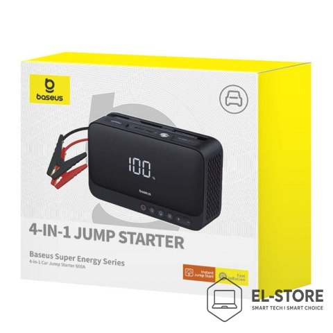 Baseus Baseus Super Energy BS-CH013 4in1 - urządzenie do rozruchu silnika z latarką, powerbankiem 6000mAh, kompresorem (czarny)
