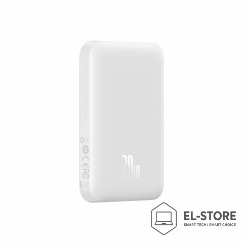 Baseus Powerbank Baseus Magnetic Mini Air PPCXM06A 6000mAh 20W z kablem Simple Series USB-C - biały