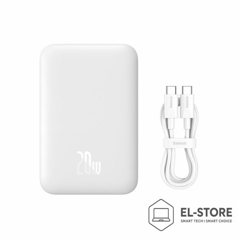 Baseus Powerbank Baseus Magnetic Mini Air PPCXM06A 6000mAh 20W z kablem Simple Series USB-C - biały