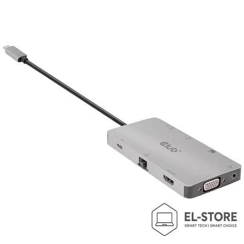 Club 3D CLUB3D CSV-1594 stacja dokująca USB 3.2 Gen 1 (3.1 Gen 1) Type-C Czarny, Szary