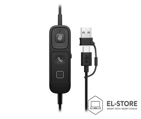 Hewlett-Packard Słuchawki przewodowe HP Poly Mission 825 Stereo USB Wired Headset