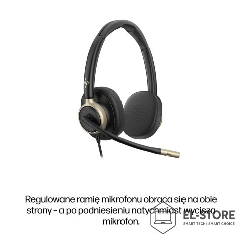 Hewlett-Packard Słuchawki przewodowe HP Poly Mission 825 Stereo USB Wired Headset