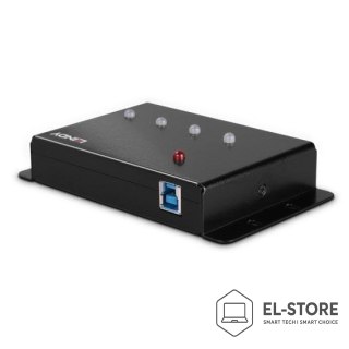 LINDY Lindy 43374 huby i koncentratory USB 3.2 Gen 1 (3.1 Gen 1) Type-B 5000 Mbit/s Czarny