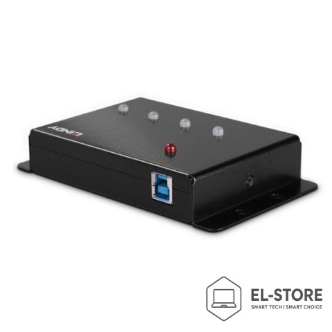 LINDY Lindy 43374 huby i koncentratory USB 3.2 Gen 1 (3.1 Gen 1) Type-B 5000 Mbit/s Czarny