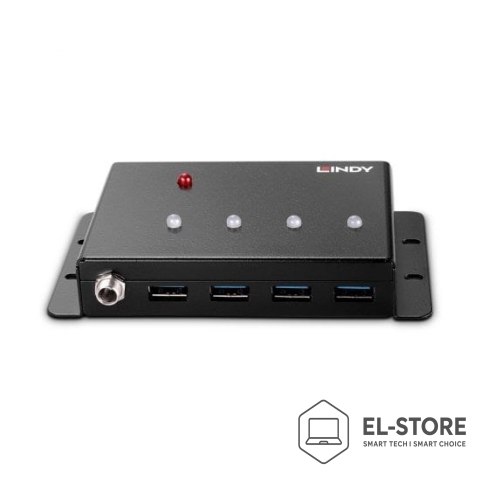 LINDY Lindy 43374 huby i koncentratory USB 3.2 Gen 1 (3.1 Gen 1) Type-B 5000 Mbit/s Czarny