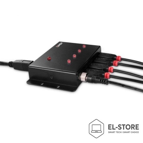 LINDY Lindy 43374 huby i koncentratory USB 3.2 Gen 1 (3.1 Gen 1) Type-B 5000 Mbit/s Czarny