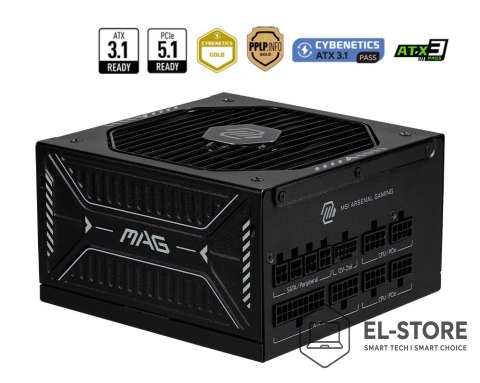 MSI Zasilacz MSI MAG A850GLS PCIE5 850W 80+ Gold ATX 3.1