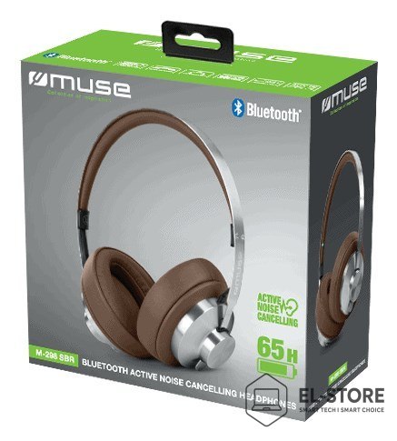 Muse Muse M-298 SBR słuchawki/zestaw słuchawkowy Przewodowy i Bezprzewodowy Opaska na głowę Połączenia/muzyka Bluetooth Brązowy, Sreb