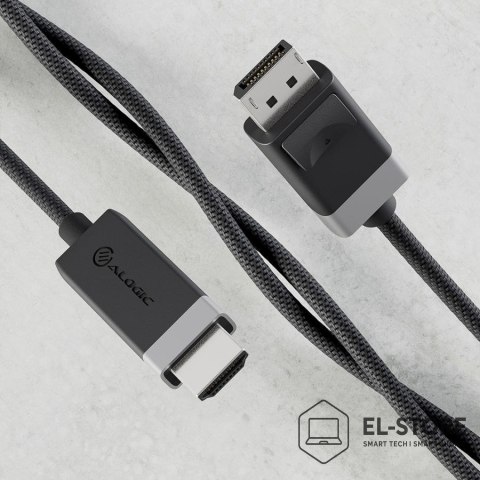 No name ALOGIC FUDPHD2-SGR adapter kablowy 2 m DisplayPort HDMI Czarny, Szary