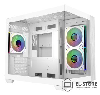 No name Cooler Master Elite 481 Wood Mini Tower Biały