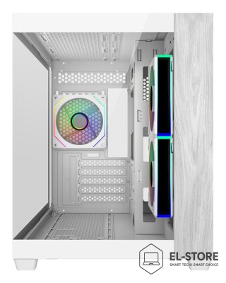 No name Cooler Master Elite 481 Wood Mini Tower Biały