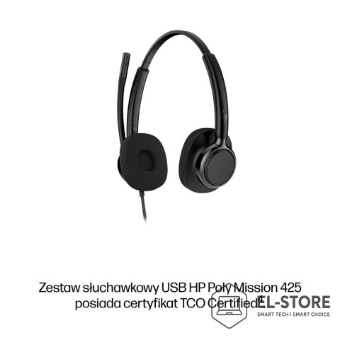 POLY HP Poly Mission 425 Classic - przewodowy zestaw słuchawkowy USB stereo (opakowanie zbiorcze)