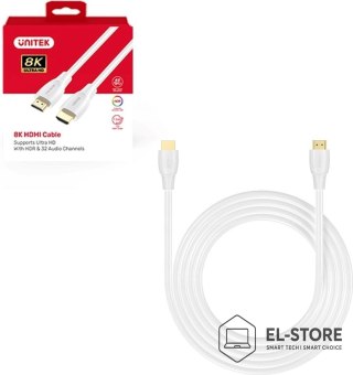 UNITEK UNITEK KABEL HDMI 2.1 8K HDR BIAŁY 5M