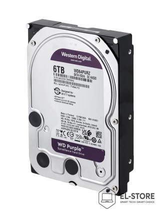 WD Dysk HDD WD Purple WD64PURZ (6 TB ; 3.5"; 256 MB; 5400 obr/min)