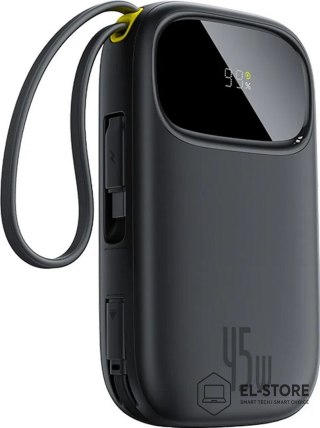 Baseus Powerbank Baseus EnerFill FC31 QPow3 20000mAh 22.5W z wyświetlaczem cyfrowym i 2 wbudowanymi kablami (USB-C + Lightning) - czarn