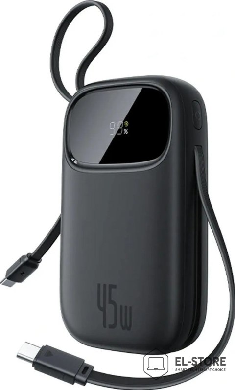Baseus Powerbank Baseus EnerFill FC31 QPow3 20000mAh 22.5W z wyświetlaczem cyfrowym i 2 wbudowanymi kablami (USB-C + Lightning) - czarn