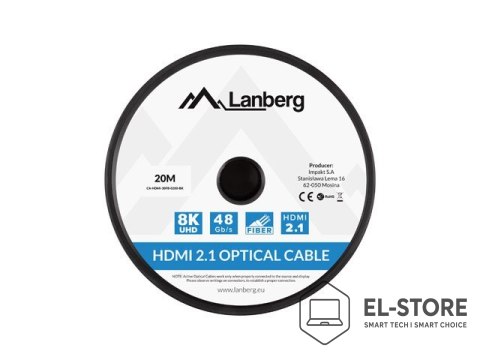 Lanberg LANBERG KABEL HDMI M/M V2.1 20M 8K OPTYCZNY AOC CA-HDMI-30FB-0200-BK