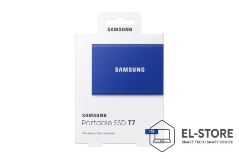 Samsung Dysk zewnętrzny SSD Samsung T7 (1TB; USB 3.2; niebieski; MU-PC1T0H/WW)