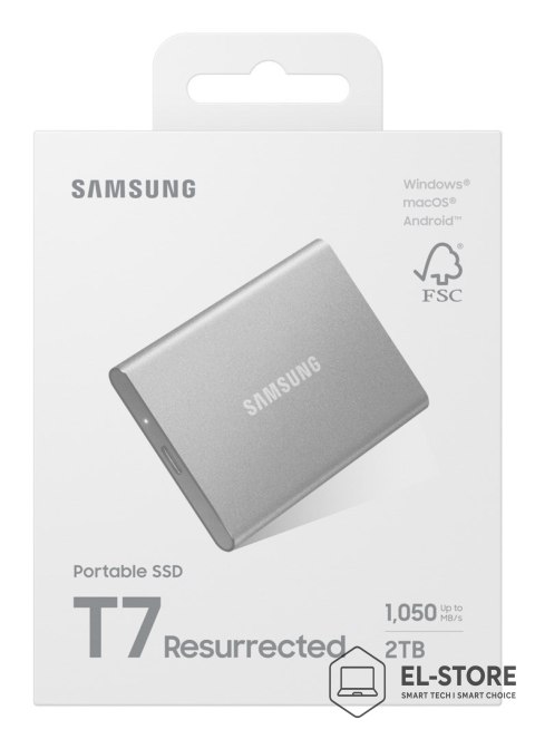 Samsung Dysk zewnętrzny SSD Samsung T7 Resurrected 2TB Srebrny
