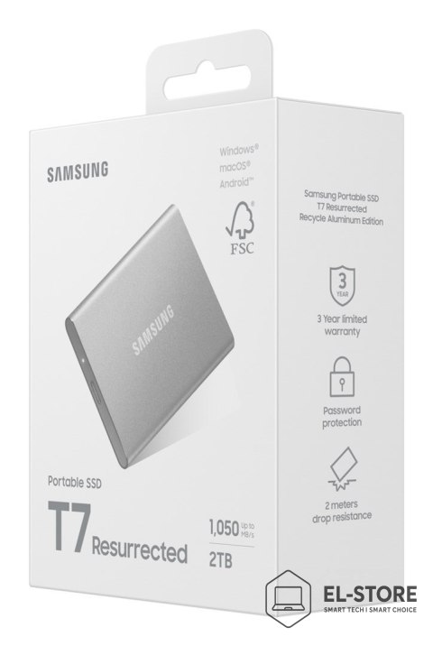 Samsung Dysk zewnętrzny SSD Samsung T7 Resurrected 2TB Srebrny