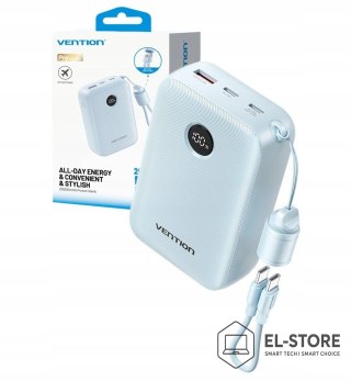 Vention Powerbank Vention 20000mAh 2 x USB-C 1x USB-A z wyświetlaczem 22,5W niebieski