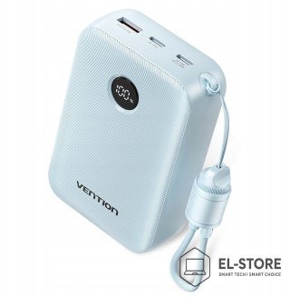 Vention Powerbank Vention 20000mAh 2 x USB-C 1x USB-A z wyświetlaczem 22,5W niebieski