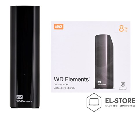 WD Dysk zewnętrzny HDD WD Elements Desktop 8TB 3.5 Black