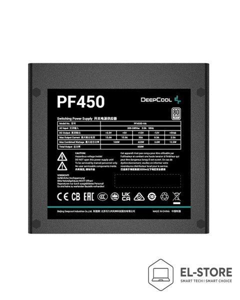 DEEPCOOL Zasilacz DeepCool PF450 450W 20+4 pin ATX (R-PF450D-HA0B-EU) Czarny