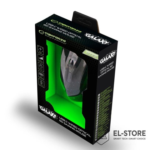 Esperanza ESPERANZA MYSZ PRZEWOD. 6D DLA GRACZY GALAXY USB-C EGM212