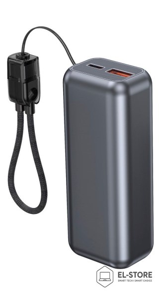 GEMBIRD GEMBIRD POWERBANK O POJEMNOŚCI 10000MAH, WYŚWIETLACZ LCD, SZYBKIE ŁADOWANIE 20W, KOLOR SZARY