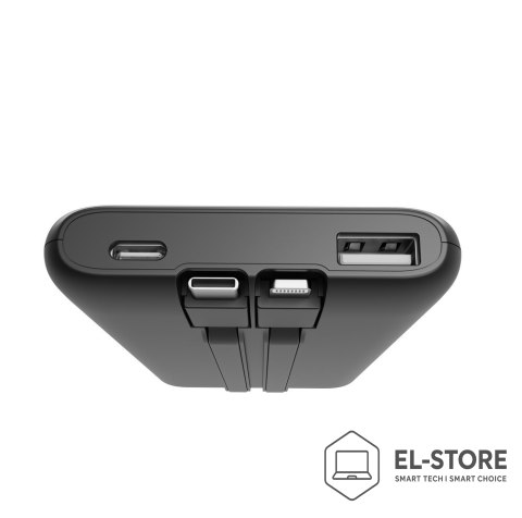 GEMBIRD GEMBIRD POWERBANK O POJEMNOŚCI 10000MAH Z WYŚWIETLACZEM LCD ZINTEGROWANYMI KABLAMI SZYBKIM ŁADOWANIEM QC3.0 20W