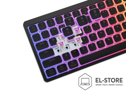 GENESIS KLAWIATURA DLA GRACZY GENESIS THOR 430 TKL US RGB MECHANICZNA OUTEMU PINK SILENT CZARNA HOT SWAP SLI