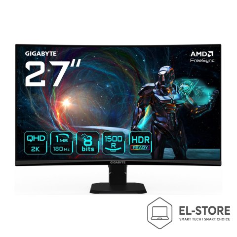 Gigabyte MONITOR GIGABYTE LED 27" GS27QCA 2560x1440 px Quad HD 180Hz czarny