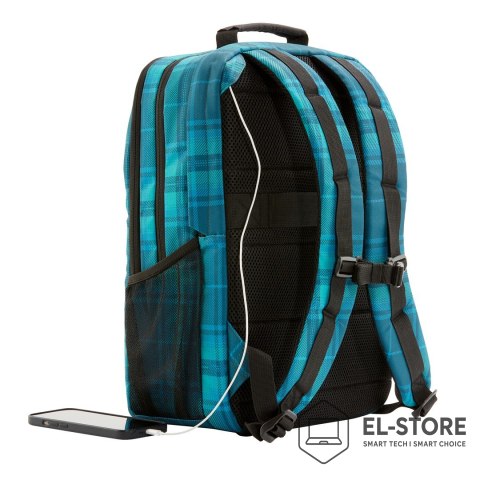 Hewlett-Packard Plecak HP Campus XL do notebooka 16" 7J594AA Niebiesko-Turkusowa krata