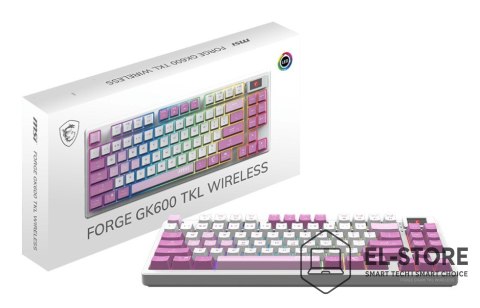 MSI Klawiatura gamingowa VIOLET US/FORGE GK600 TKL W VIOLET MSI