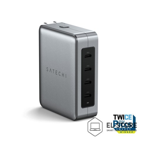 No name Satechi 4-Port GaN Travel Charger - ładowarka podróżna 145W z 4 adapterami do gniazdek - US, UK, EU, AS (4x USB-C)
