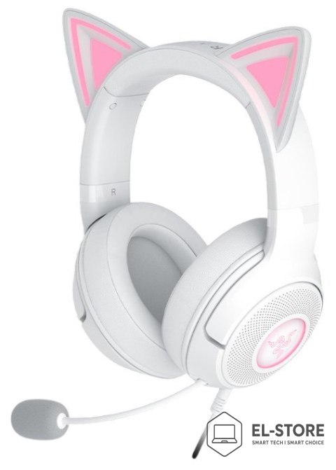 RAZER Zestaw słuchawkowy Razer Kraken Kitty V2 przewodowe nauszne z mikrofonem i redukcją szumów biały