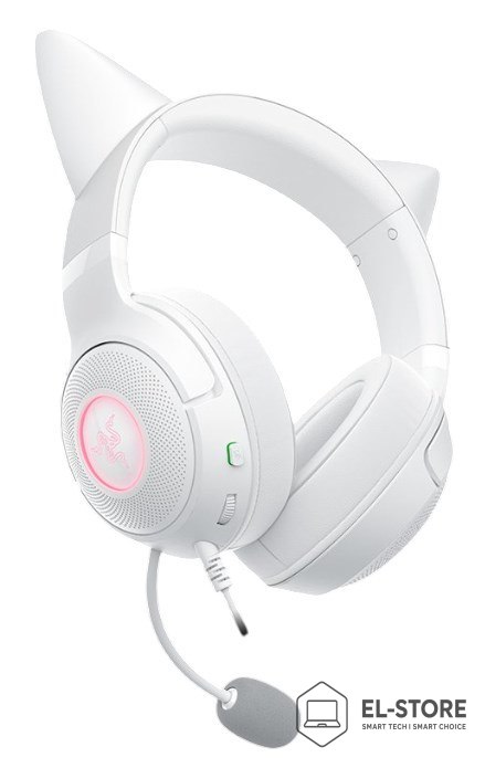 RAZER Zestaw słuchawkowy Razer Kraken Kitty V2 przewodowe nauszne z mikrofonem i redukcją szumów biały