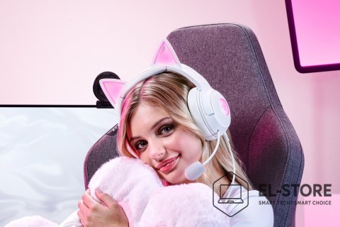 RAZER Zestaw słuchawkowy Razer Kraken Kitty V2 przewodowe nauszne z mikrofonem i redukcją szumów biały