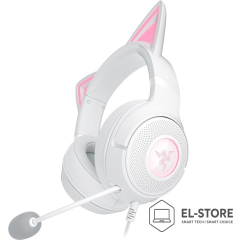 RAZER Zestaw słuchawkowy Razer Kraken Kitty V2 przewodowe nauszne z mikrofonem i redukcją szumów biały