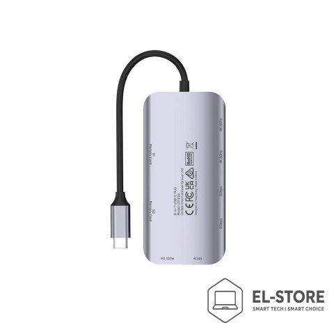 UNITEK UNITEK AKTYWNY HUB USB-C 2X HDMI, CZYTNIK SD, 4K, RJ-45, PD 100W, 5 GBPS