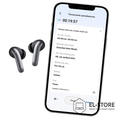 AUDIOCORE Słuchawki bezprzewodowe Audiocore, hybrydowe ANC, ENC, 6 mikrofonów, etui ładujące, Tuya, AC591 PRO