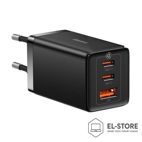 Baseus Ładowarka sieciowa Baseus GaN 5 Pro Fast Charger CCGP120201 65W 1x USB-A 2x USB-C PD 3.0 QC 4.0 + kabel USB-C